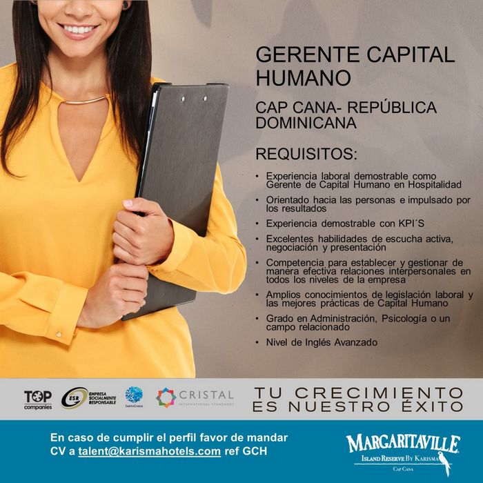 Margaritaville busca Gerente Capital Humano • Online Plus